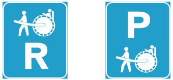 Rickshaw reservation and parking sign